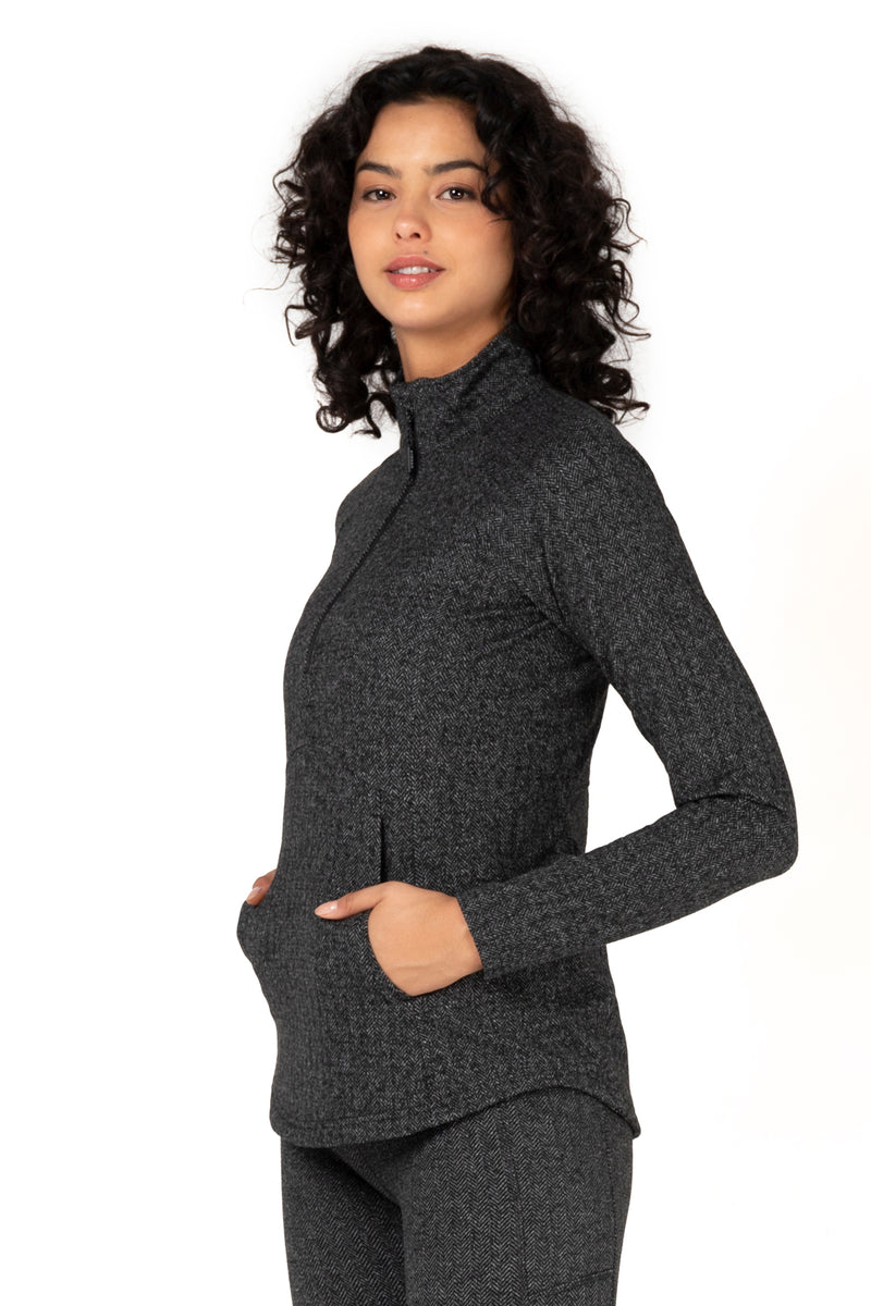 Alpine 1/4 Zip Double Brushed Jacquard Sweater